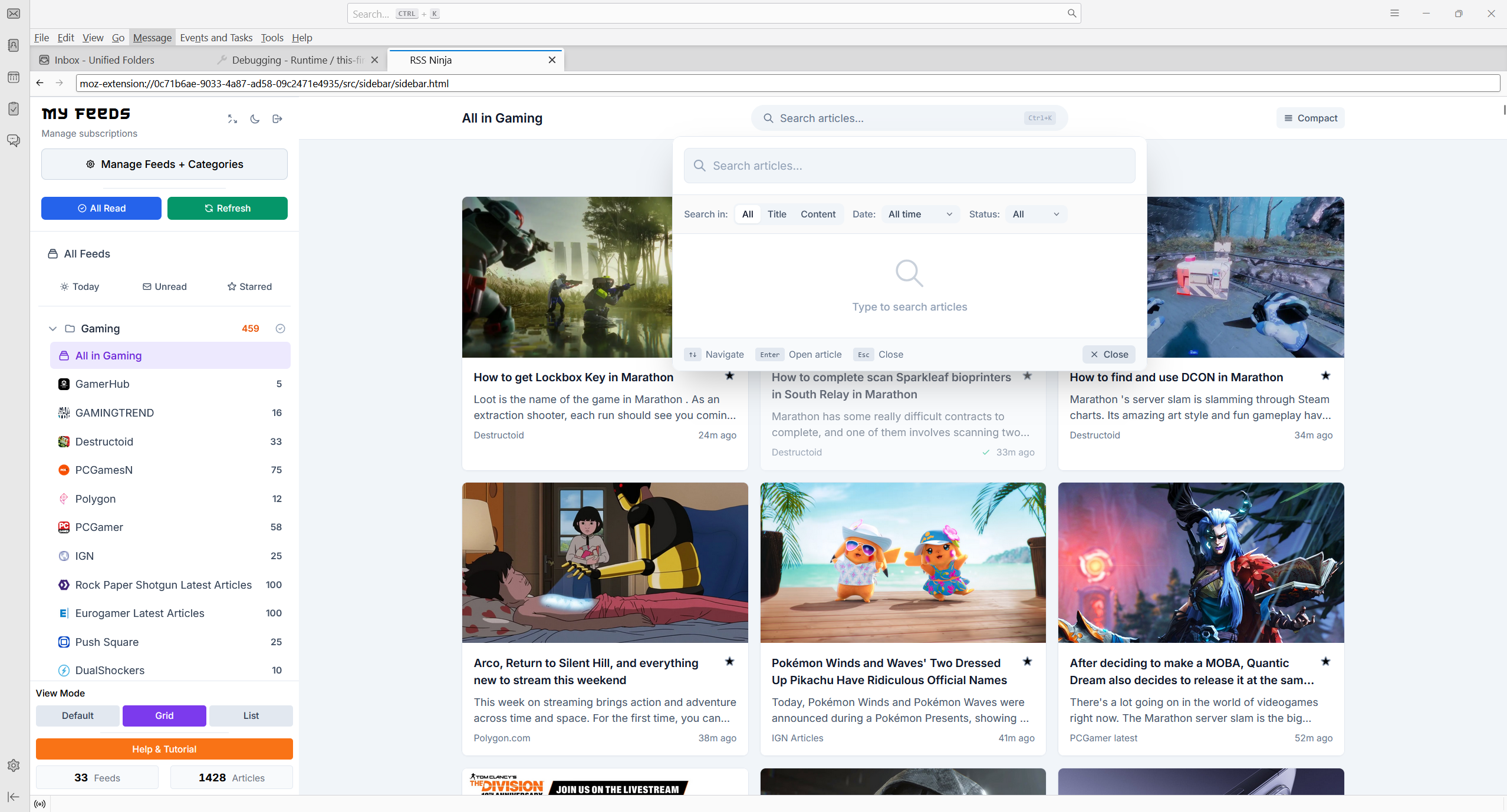 RSS Ninja Thunderbird